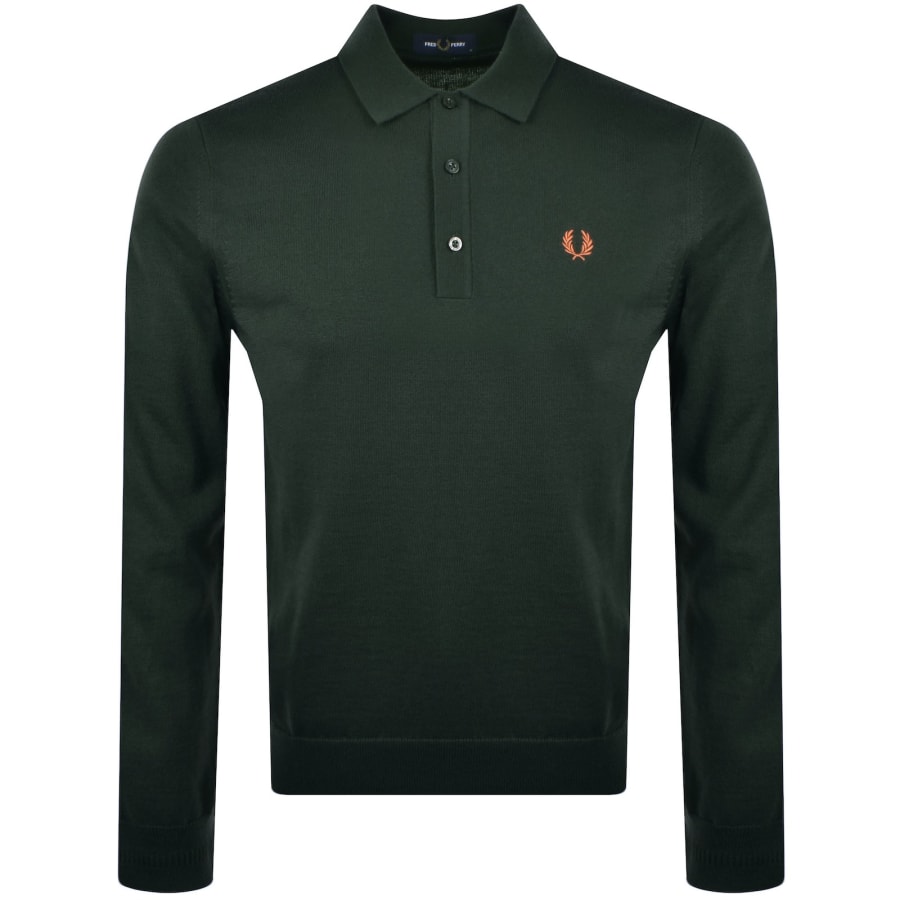 Fred Perry Long Sleeve Knit Polo Green